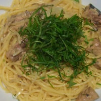 サバの水煮缶でスパゲティ