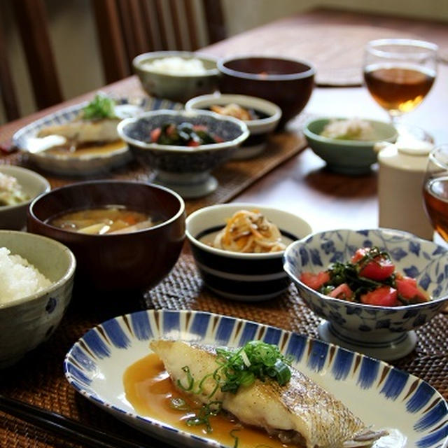 鯛のぽん酢バター。いつものおかずいろいろ。