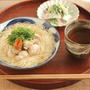鶏と梅しその温かいそうめん献立♪
