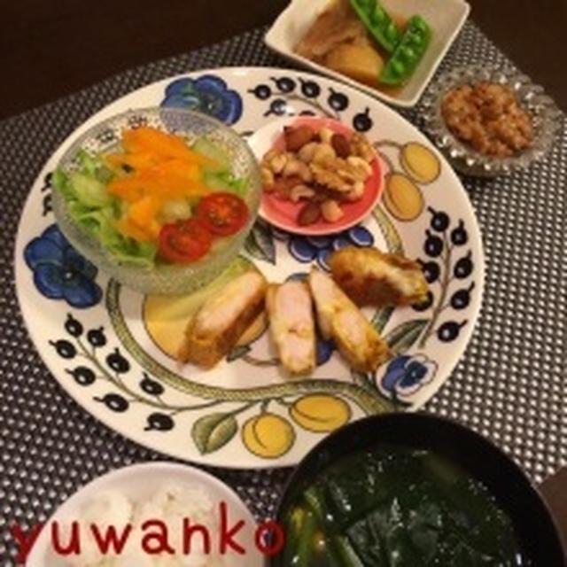 ささみのカレーチーズピカタ。