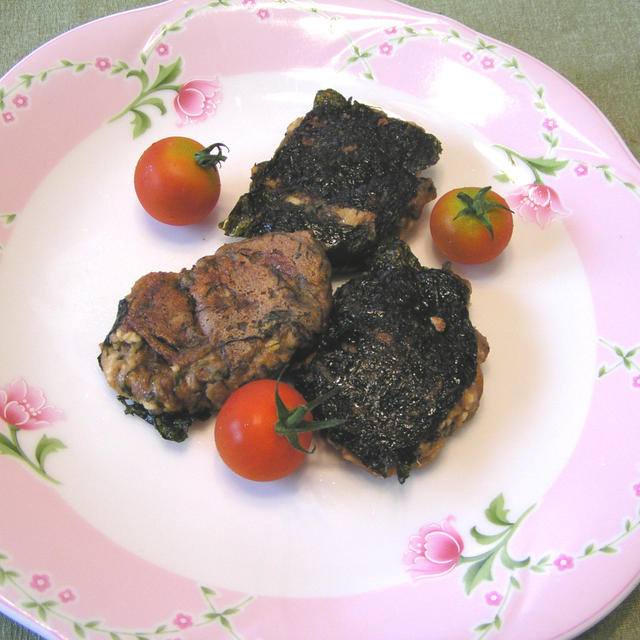 オカヒジキの豆腐もちandかぼちゃの塩煮・・・・・・リーちゃんカフェMenu
