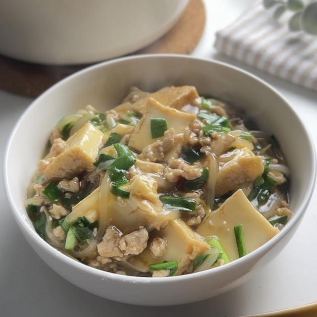 お財布に優しい！厚揚げのひき肉餡