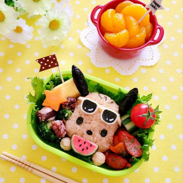 日焼けポチャッコのキャラ弁☆