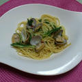 水菜とアサリの和風パスタ