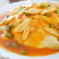砂糖控えめ★「充実野菜」で姫竹たっぷりかに玉丼