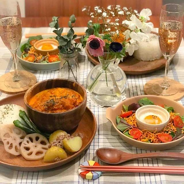 【献立】絶品バターチキンカレーで夜ごはん&お花のクーポンコード