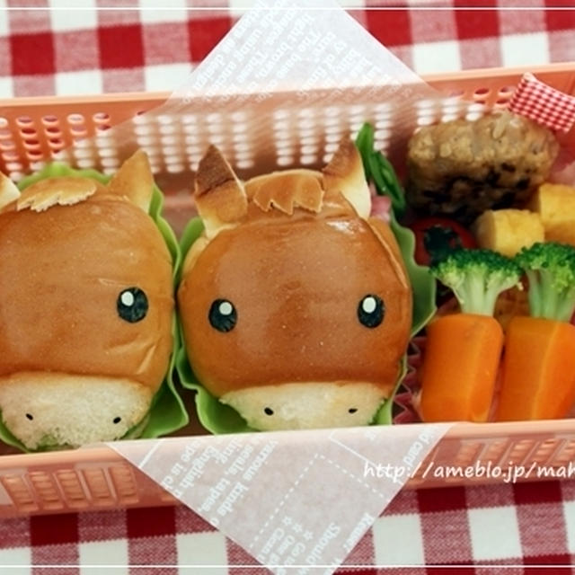 お馬さんロールサンド＊キャラ弁