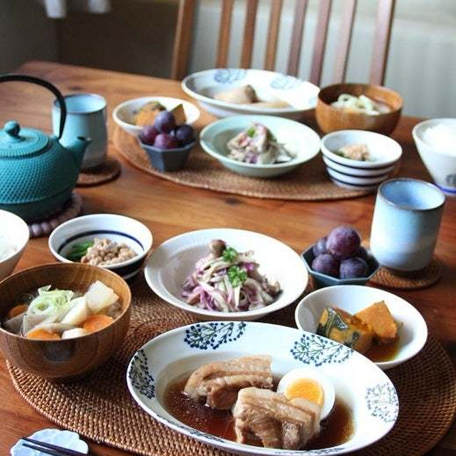 豚の角煮定食。