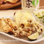 サックリ♪鶏むねでとり天・いも天・なめこの天ぷら、パン焼き実験中