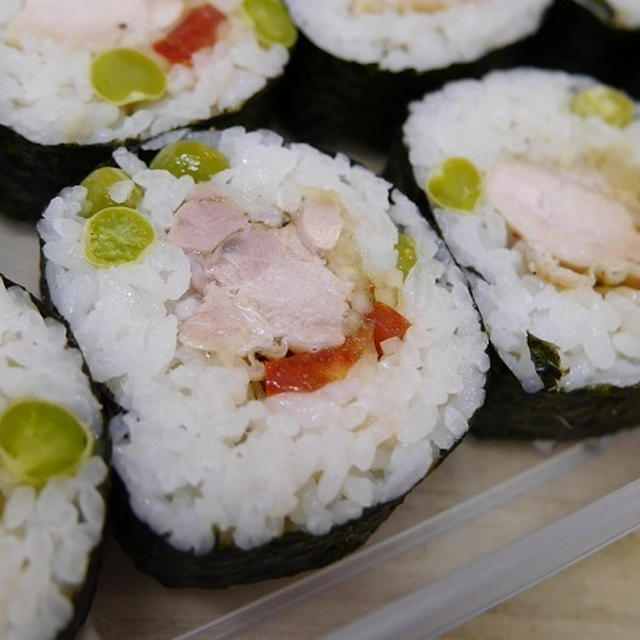 ★　豆ごはんチキン巻き