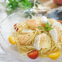 桃とモッツアレラチーズの冷製パスタ