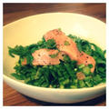 【レシピ】春菊とサーモンのサラダ