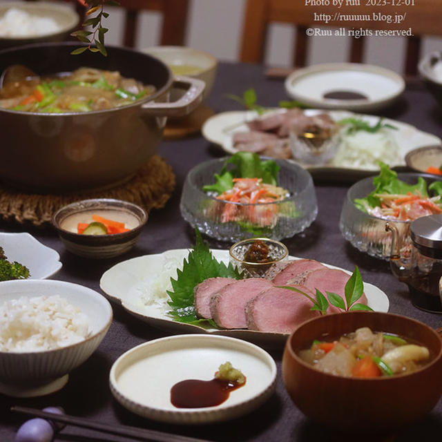 【献立】豚ひれ肉のやわらかローストポークを和風で、と、ごぼうサラダや焼きブロッコリーなど。～封印を解きました～
