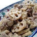 れんこんと豚肉のドライトマト煮