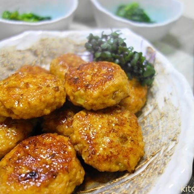 鶏つくねの甘辛煮♪ヘルシーむね肉で