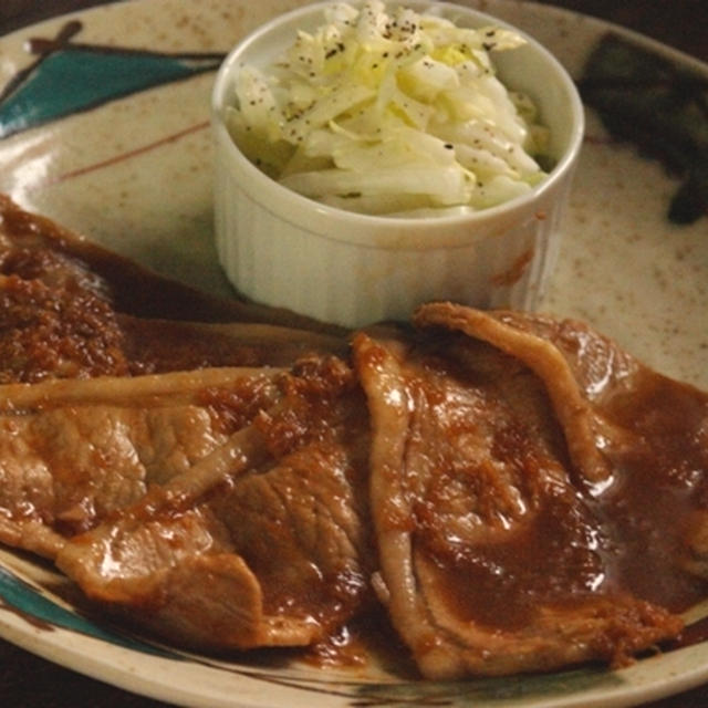 夏堀農園のりんごジュースで☆豚のフルーティ生姜焼き。