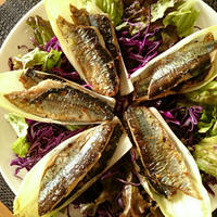 秋刀魚のオイル焼き　オールスパイスとタイム