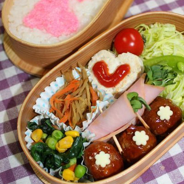 キャラ弁**ハートいっぱい