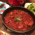 鶏肉の赤ワイン煮込み