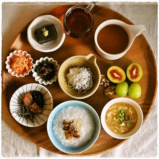 ワンプレート朝ご飯～お粥～とらん丸さん