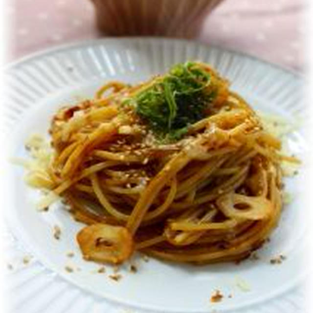おかかガーリックパスタ。　と献立。