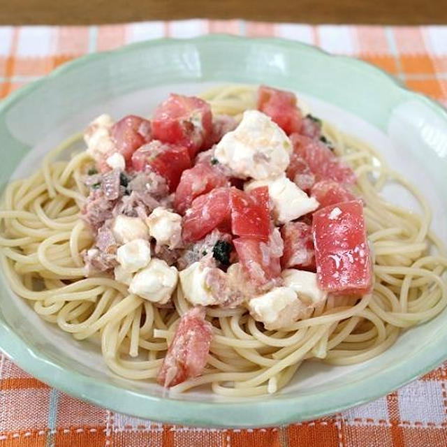 ツナとトマトとチーズの冷製パスタでうちごはん（レシピ付）＆余目駅前ふれあい朝市でお買い物