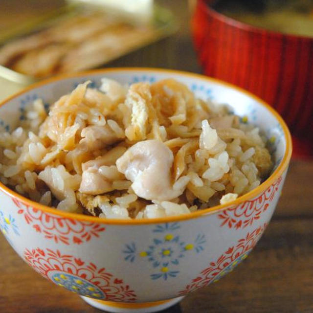 簡単☆鶏肉と切り干し大根と油揚げの炊き込みご飯