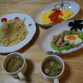 昨夜はベーコンとアスパラソテー温玉乗せなど～！