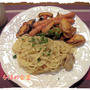 お一人さま、お夕食～♪お手軽パスタ。