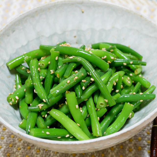 味付けの決め手は塩「さやいんげんのごま和え」&「美味しい洋食が食べたくなってきた」