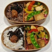 イカと野菜のソテー弁当・しじみのお味噌汁・まごまご