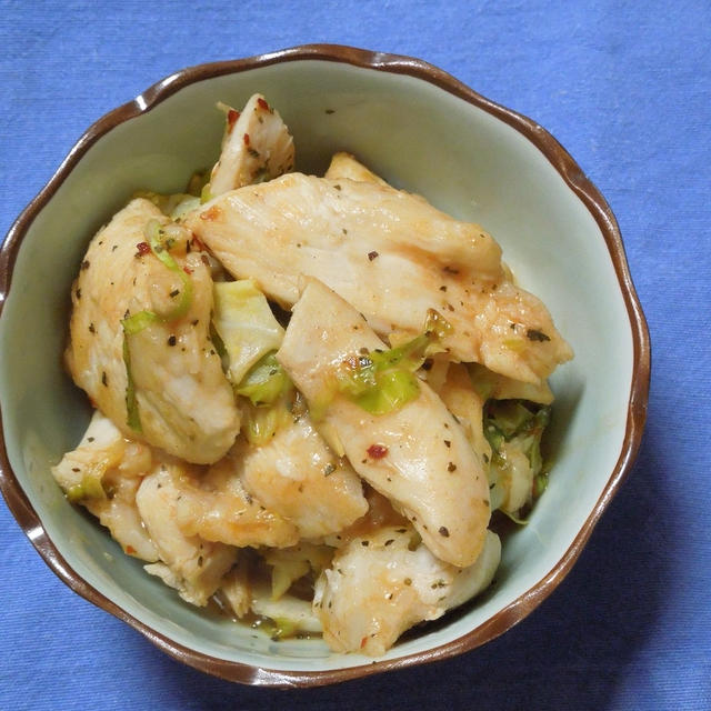 ◇鶏むね肉とキャベツのトマトバジル炒め