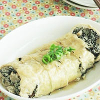 鶏ひき肉とひじきの油揚げロール