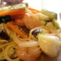 パスタのレシピ〜夏野菜とぷりぷり小えびのクリームパスタ
