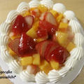 柿といちごのケーキ