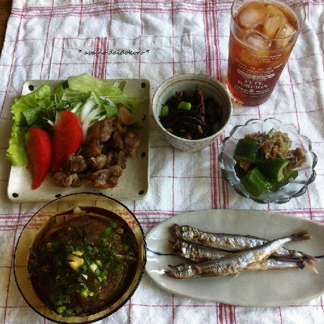 親鶏塩胡椒焼きの朝ごはん