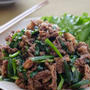 甘辛牛肉のニラ炒め。（ごはんと一緒に炒メイン）の、2日分晩ごはん。