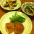 小松菜と油揚げの煮物と椎茸の焼き物