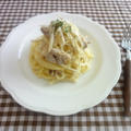 ごぼうと鶏肉のクリームパスタ