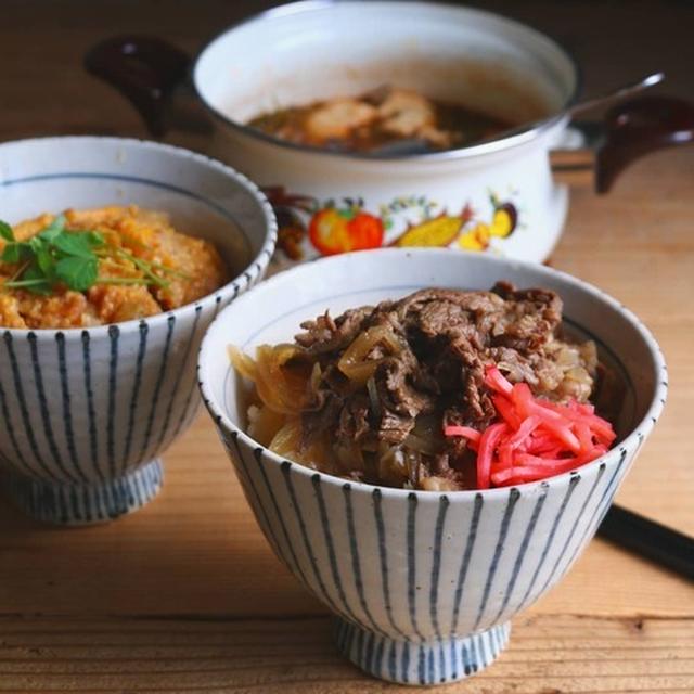 二種類の丼でお昼ごはん。