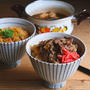 二種類の丼でお昼ごはん。