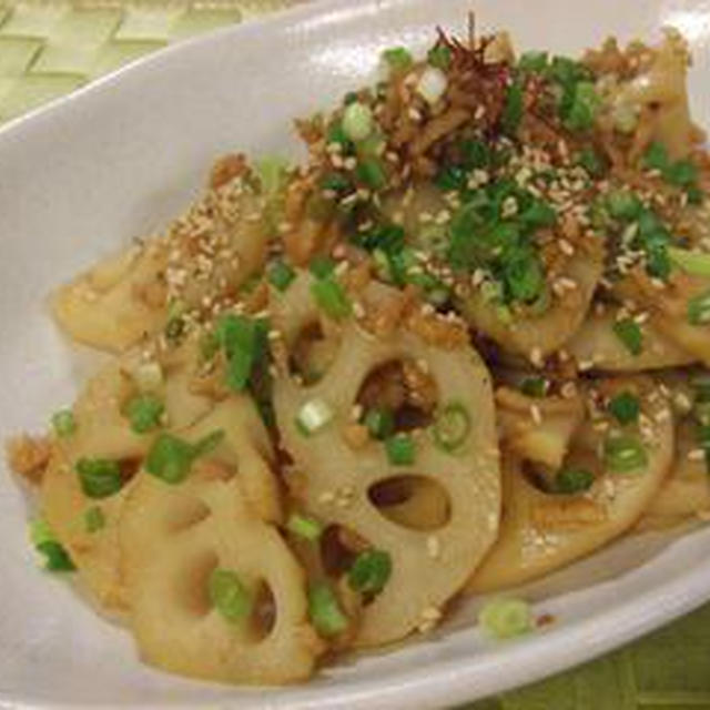 鶏挽肉とれんこんのぽん酢炒め