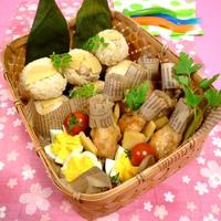 お花見筍ごはん弁当☆筍づくしの籠弁当！！