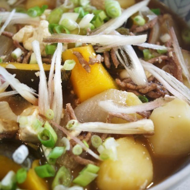 ■和のおかず【菜園収穫野菜と挽肉で　汁ごと戴ける簡単煮物です♪】