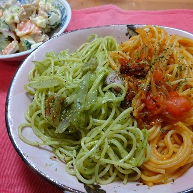 無農薬ベランダ菜園でパスタ2種