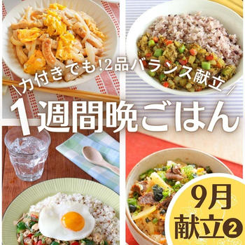 【2品献立】 ＼力尽きでも作れる…! 秋バテ対策 1週間献立