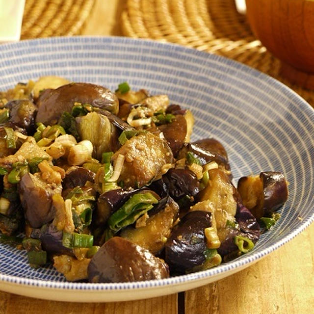 お肉なし☆茄子の葱味噌風
