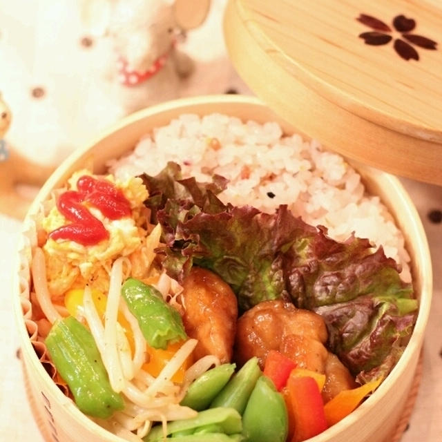カフェ弁★鶏の甘酢炒め弁当（簡略レシピ）