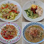 冷やし中華の麺抜き風、他：野菜食日記[1405]-[1408]
