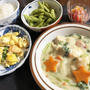 小松菜と鶏もも肉のクリーム煮＆週末色々